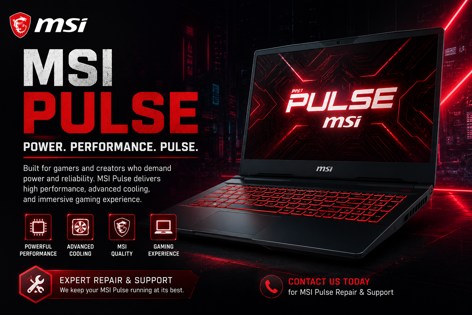 MSI Pulse laptop repair in Kathmandu