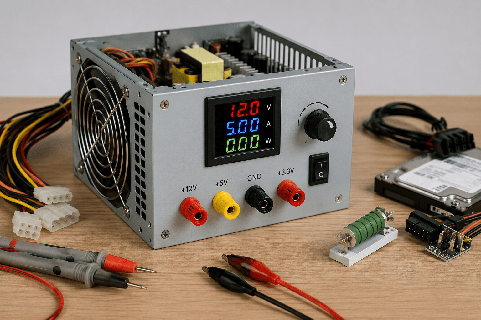 How to Convert an Old Desktop Power Supply into a Bench Tester 