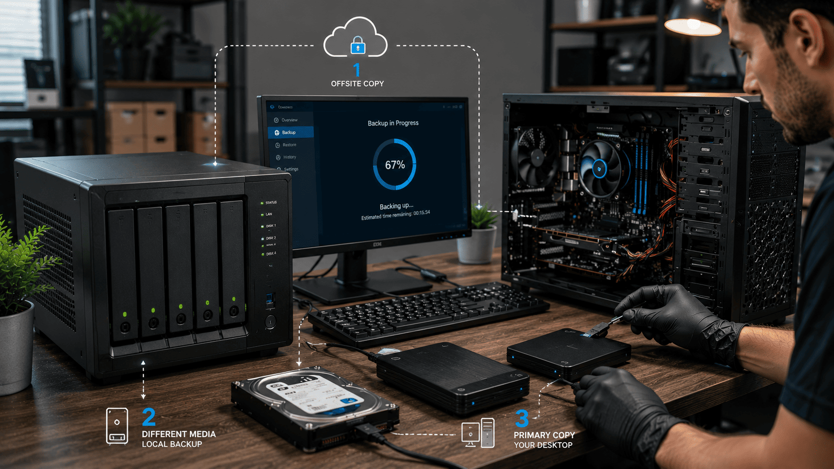 Setting Up Automated Backups for Your Desktop: 3-2-1 Rule Simplified 
