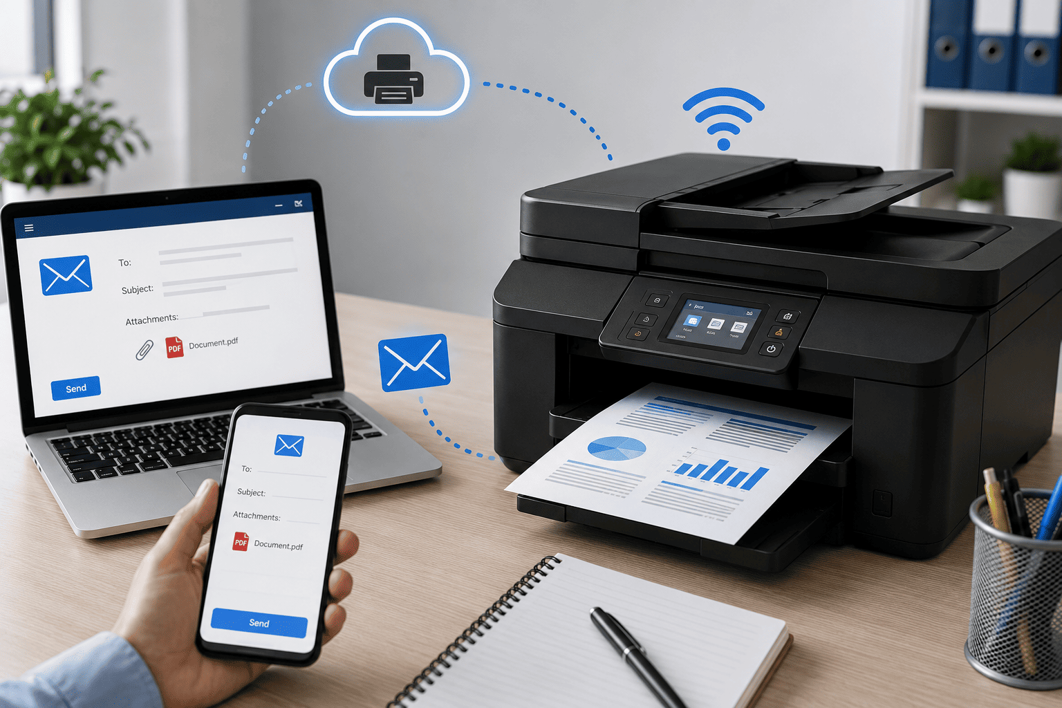 How to Set Up an Email-to-Print Function for an Office Multifunction Printer
