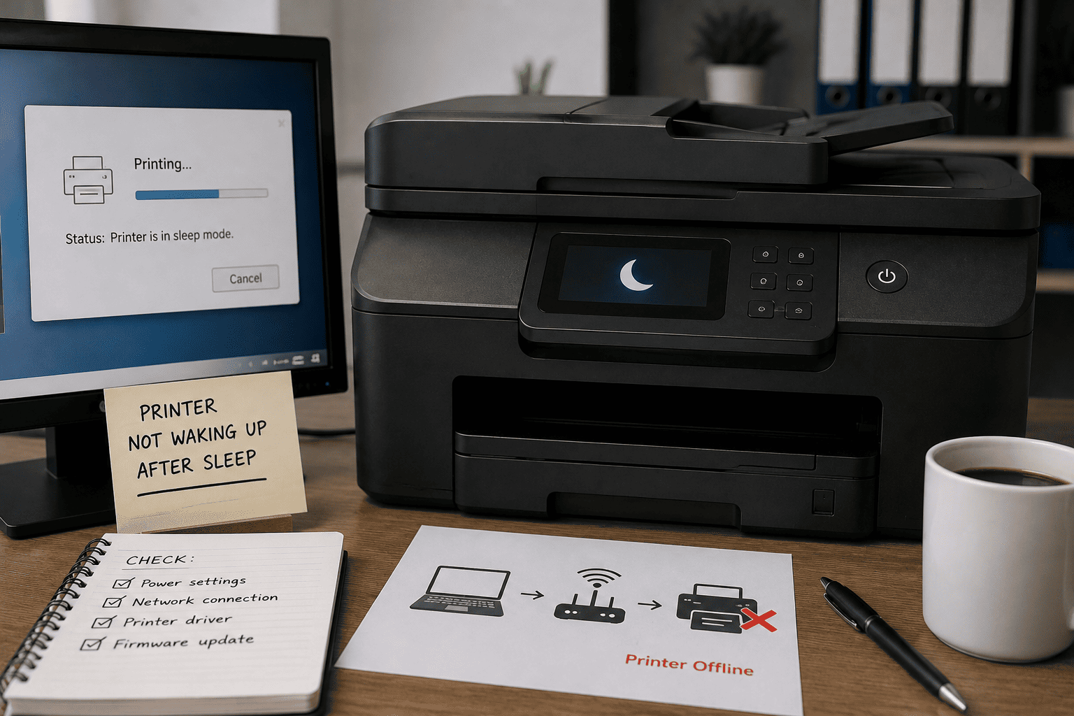 Troubleshooting a Printer That Goes to Sleep and Never Wakes Up