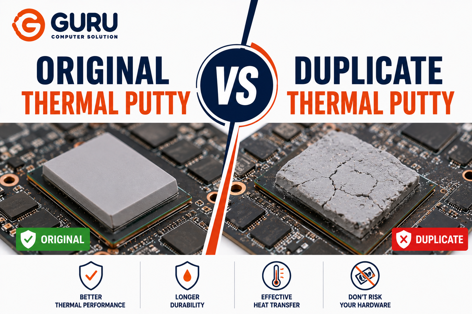 Original vs Duplicate Thermal Putty 
