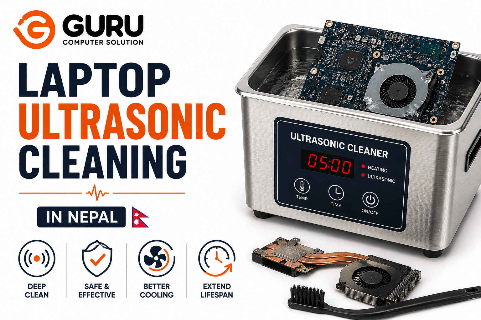 Laptop Ultrasonic Cleaning in Nepal 