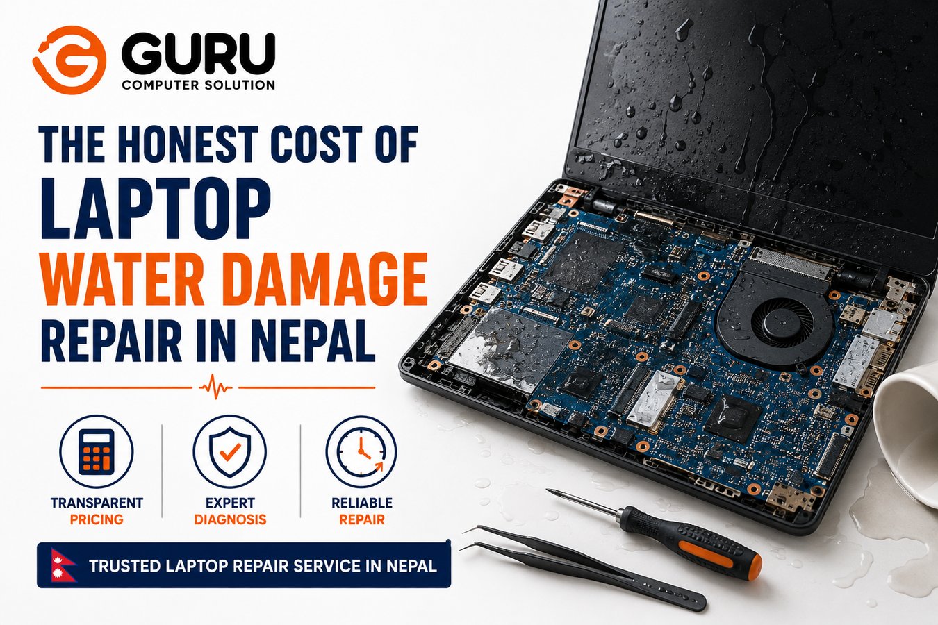 The Honest Cost of Laptop Water Damage Repair in Nepal 