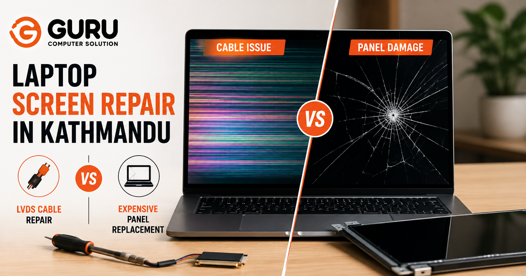 Laptop Screen Repair in Kathmandu: LVDS Cable Repair vs Expensive Panel Replacement 