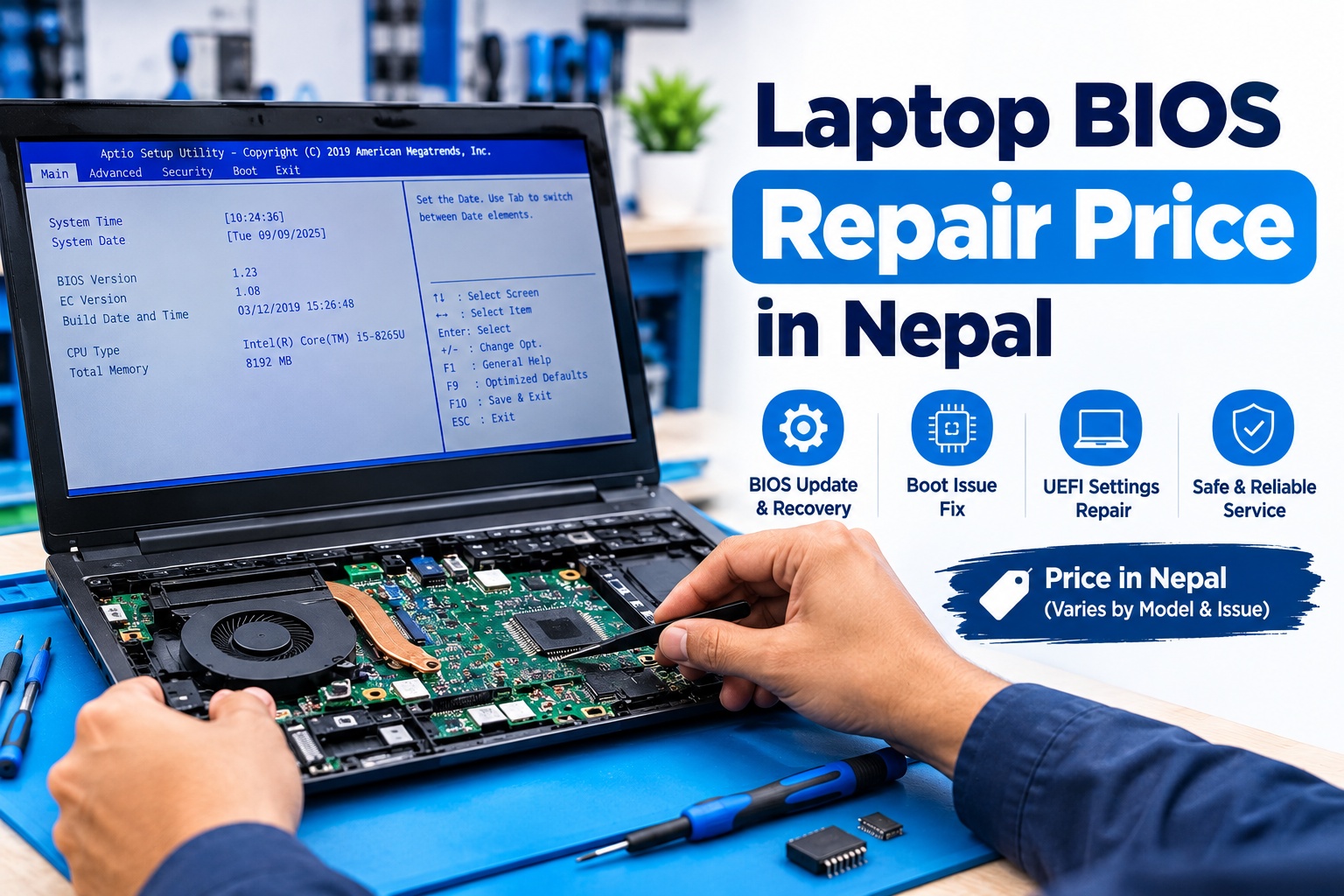 Laptop BIOS Repair Price in Nepal – BIOS Programming, Recovery & Chip Repair 